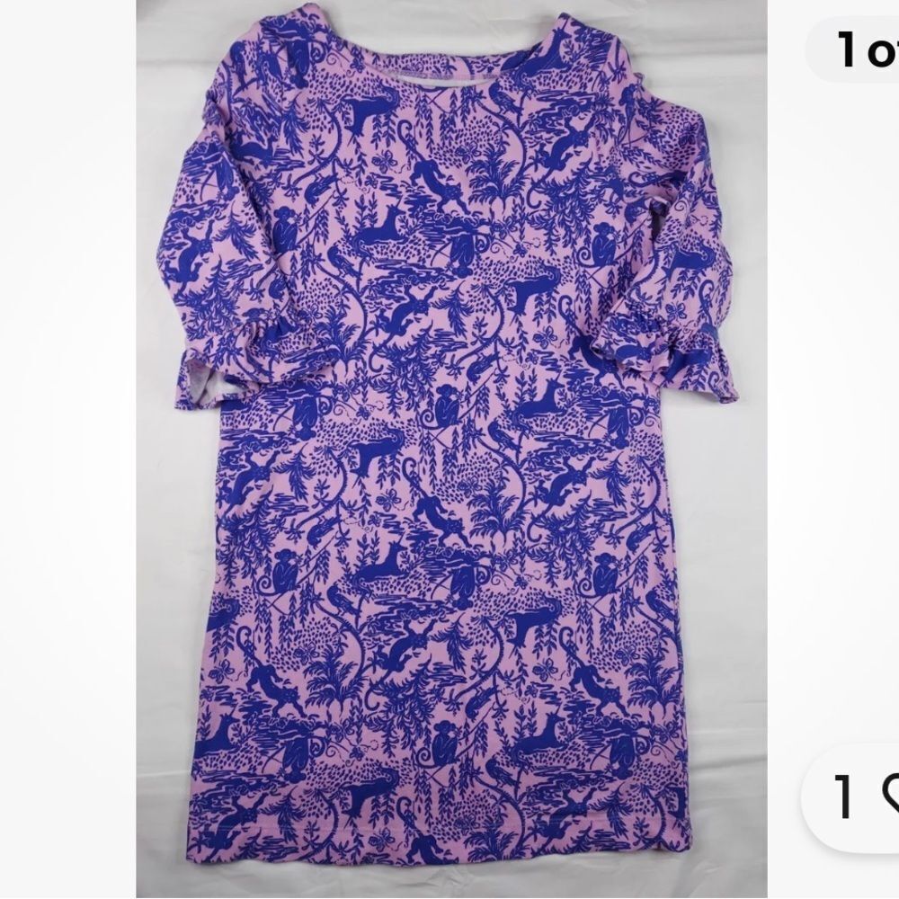 Lilly Pulitzer Girls Mini Sophie Dress Purple Lilac Freesia Safari size xl